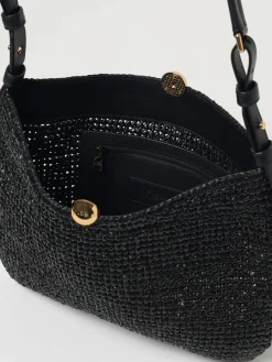 Borsa Sfera Soft Furla in rafia crochet e pelle