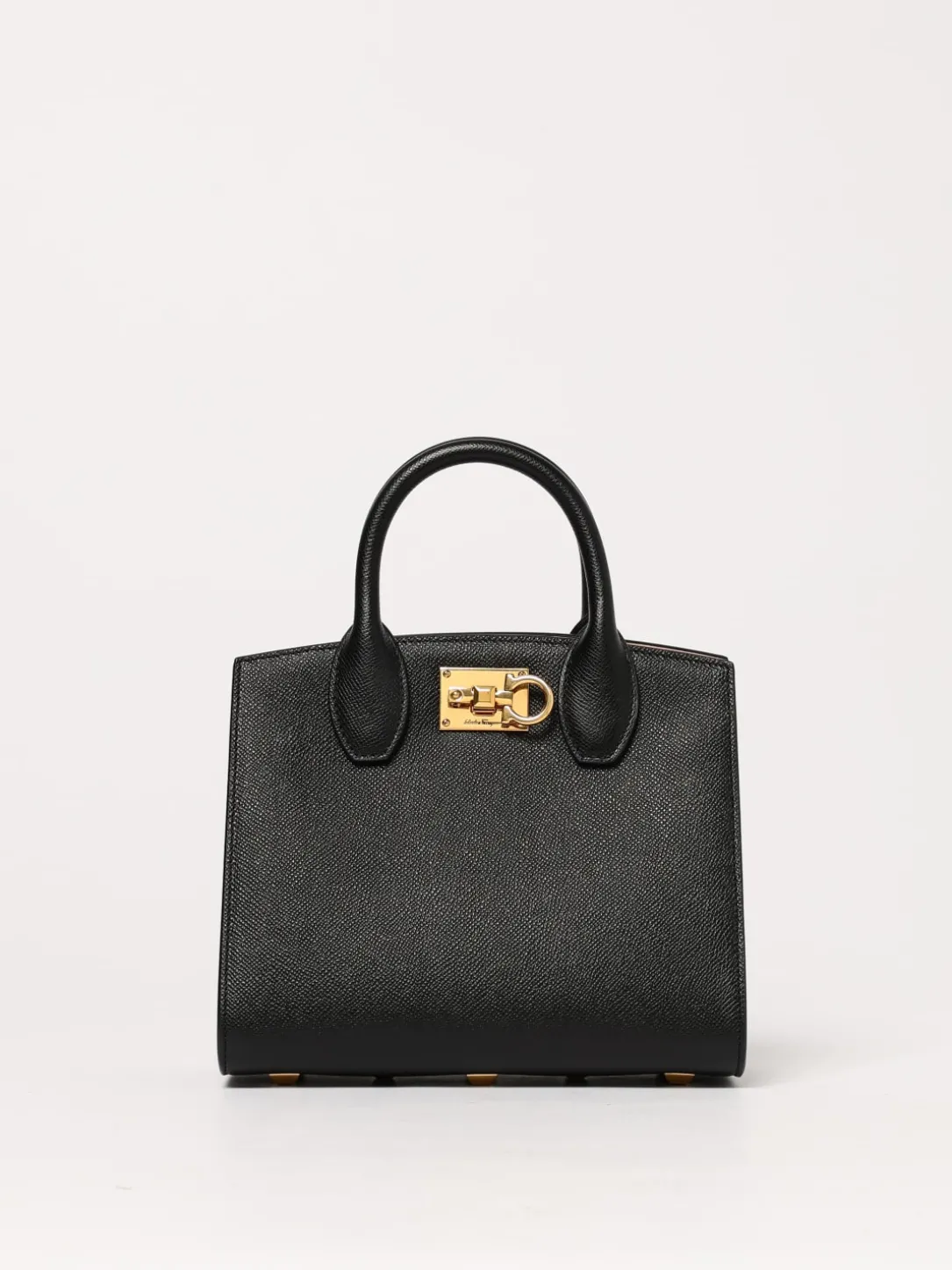 Borsa Studio Box Bag Ferragamo in pelle a grana