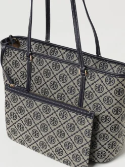 Borsa T Monogram Small Tory Burch in misto cotone jacquard e pelle