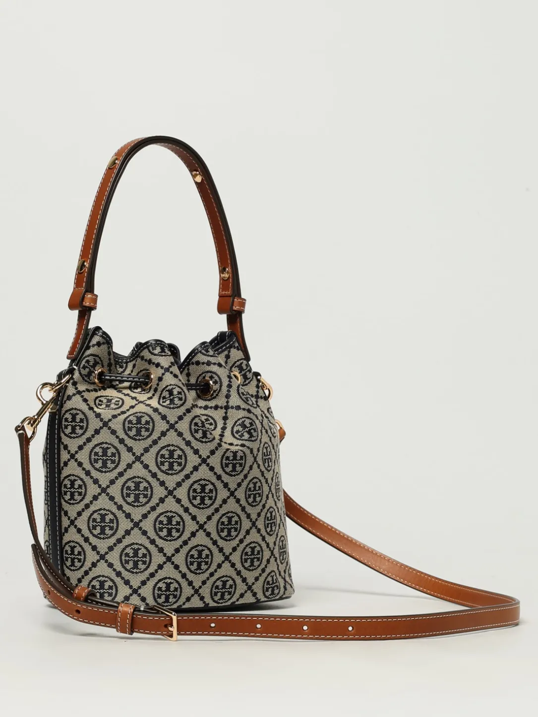 Borsa T Monogram Tory Burch in canvas jacquard