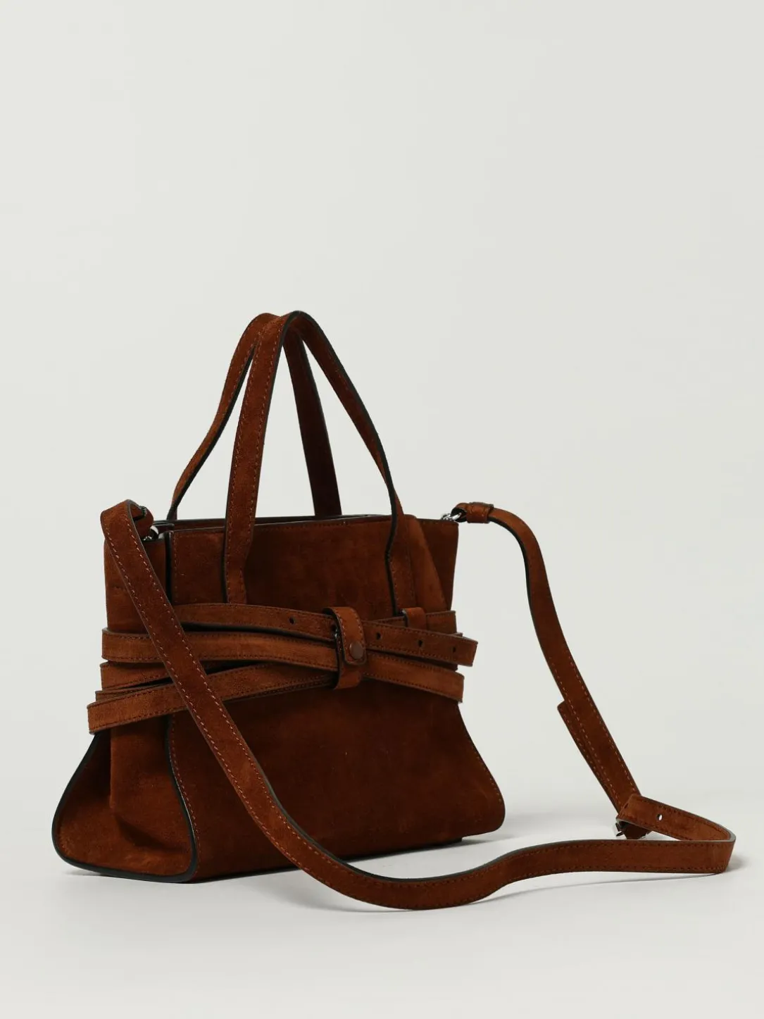 Borsa Tie Me Moschino Couture in camoscio