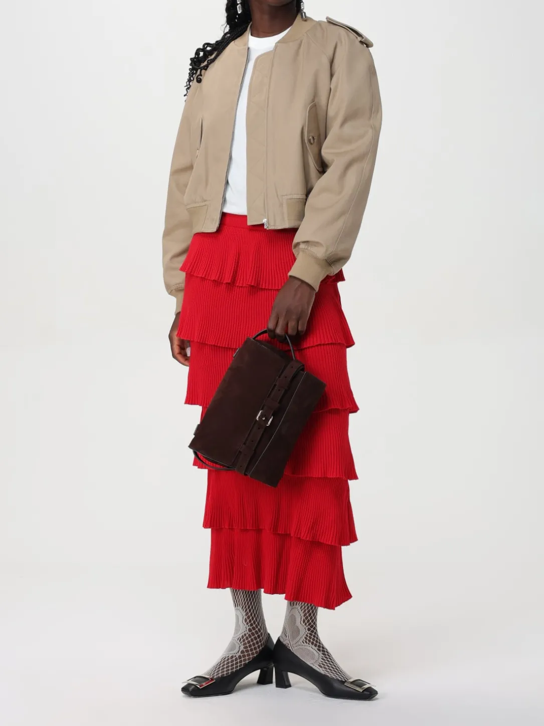 Borsa Tie Me Moschino Couture in camoscio