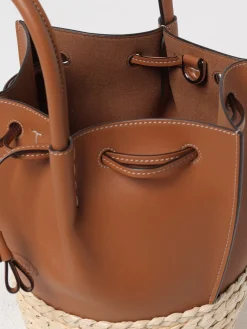 Borsa Tod's in pelle e rafia intrecciata