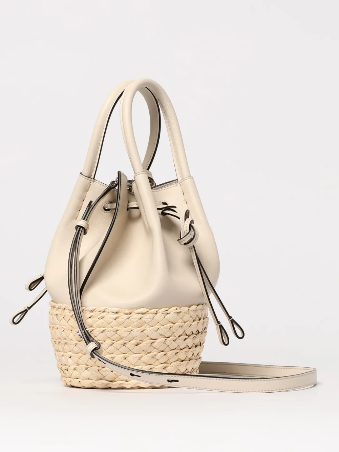 Borsa Tod's in pelle e rafia intrecciata