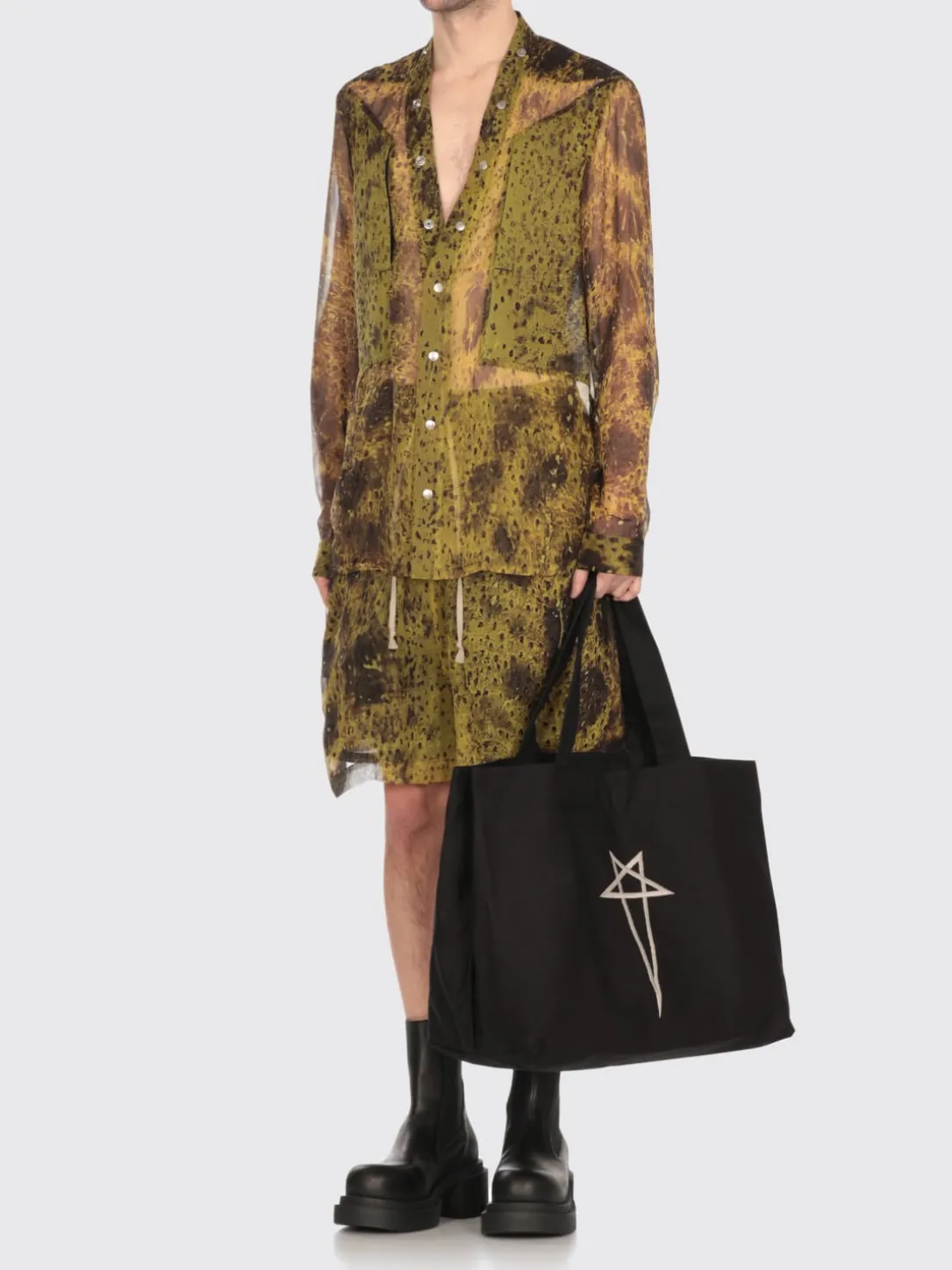 Borsa tote a spalla in cotone Rick Owens