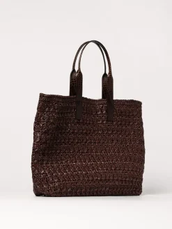 Borsa tote in rafia e pelle Dolce & Gabbana