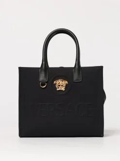 Borsa tote Medusa Versace in pelle e canvas di cotone