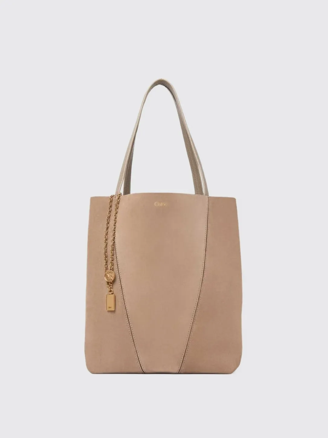 Borsa Tote Spin Chloé in camoscio