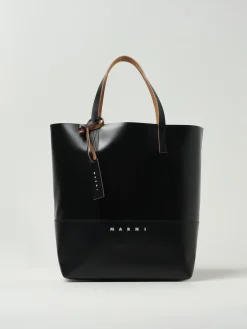 Borsa Tote Tribeca in pelle sintetica con logo Marni