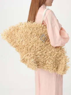 Borsa Très Vivier Roger Vivier in rafia con fibbia gioiello