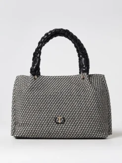 Borsa Twinset in rafia e pelle sintetica