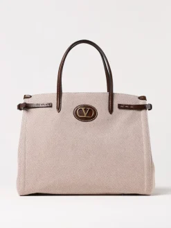 Borsa VLogo Signature Valentino Garavani in canvas di cotone e pelle