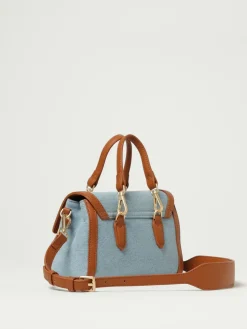 Borsa Yalis Denim XSmall Secret Pon-Pon in denim e pelle sintetica