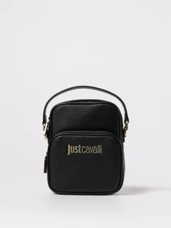 Borsello a tracolla in pelle sintetica con logo Just Cavalli