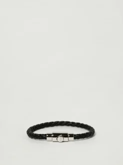 Bracciale Ferragamo in ottone e pelle intrecciata