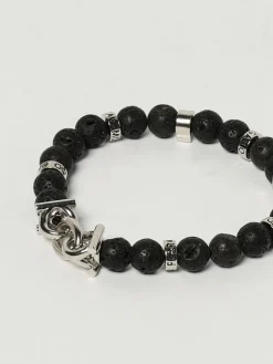 Bracciale Gancini Ferragamo in ottone ed pietra di ossidiana