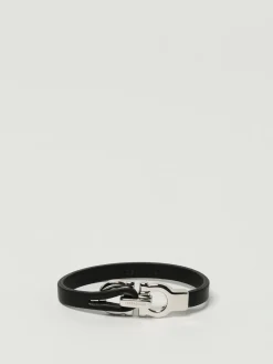 Bracciale Gancini Ferragamo in pelle ed ottone