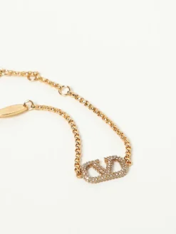 Bracciale VLogo Signature Valentino Garavani in ottone con Swarovski®