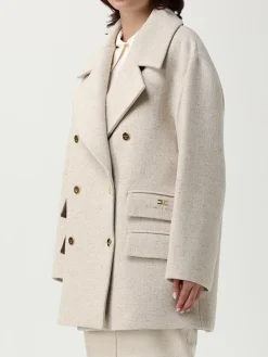 Caban doppiopetto Elisabetta Franchi in misto lana e seta