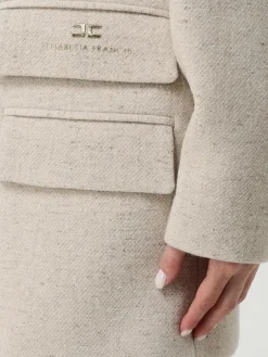 Caban doppiopetto Elisabetta Franchi in misto lana e seta
