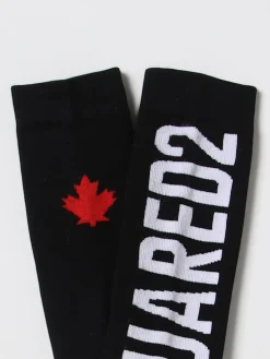 Calze Dsquared2 Junior in cotone stretch con logo jacquard