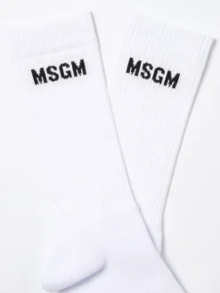 Calze MSGM in cotone stretch con logo jacquard