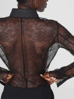 Camicia a body Blumarine in pizzo