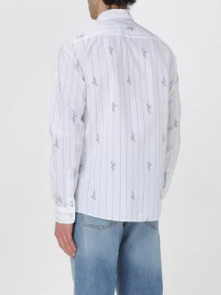 Camicia a righe Boss con logo all-over in cotone