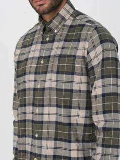 Camicia Barbour in cotone con stampa Tartan