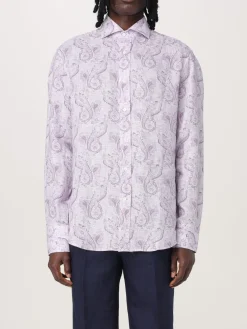 Camicia Brunello Cucinelli in lino con stampa Paisley