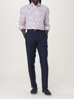 Camicia Brunello Cucinelli in lino con stampa Paisley