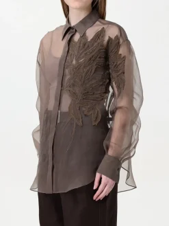 Camicia Brunello Cucinelli in seta con applicazione