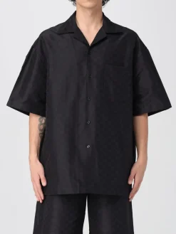 Camicia casual Gucci in misto seta con stampa monogram