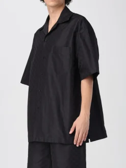 Camicia casual Gucci in misto seta con stampa monogram