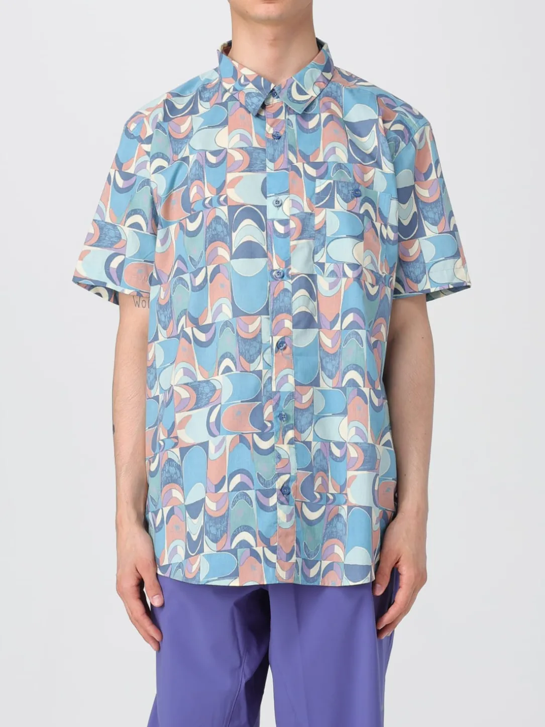 Camicia casual Patagonia in misto cotone con stampa geometrica