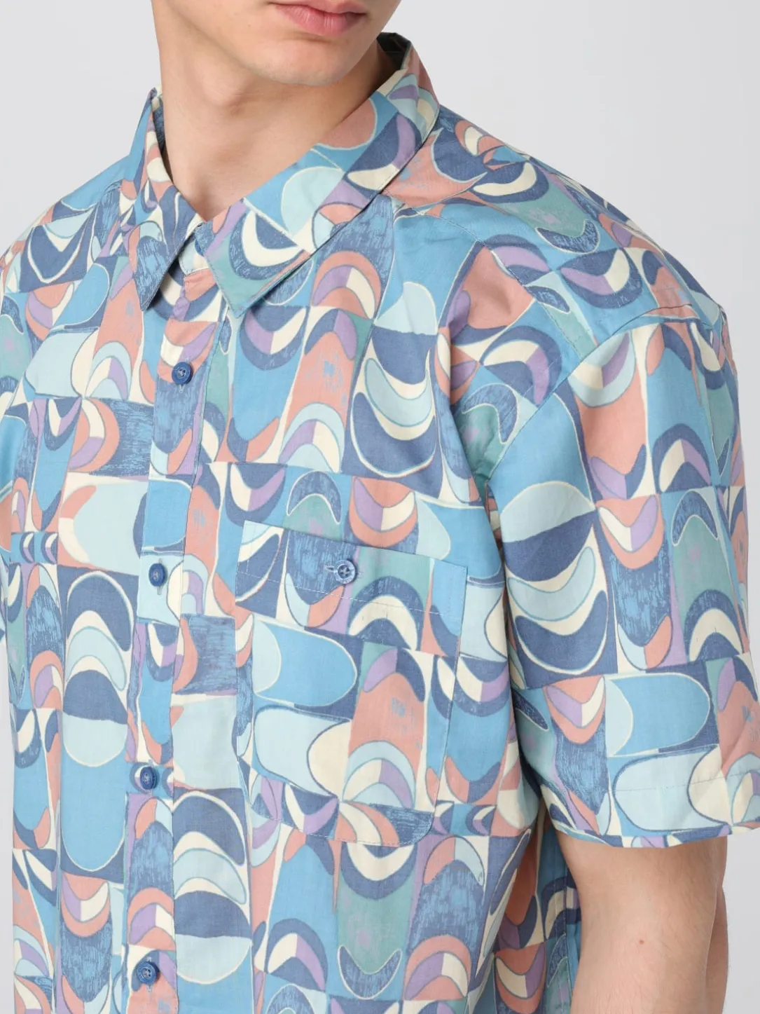 Camicia casual Patagonia in misto cotone con stampa geometrica