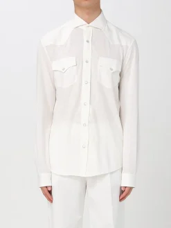 Camicia classica Brunello Cucinelli in popeline di cotone