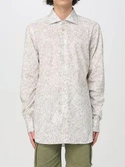 Camicia classica Kiton in cotone stampato