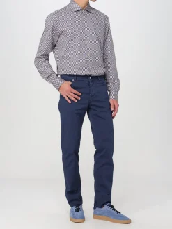 Camicia classica Kiton in cotone stampato