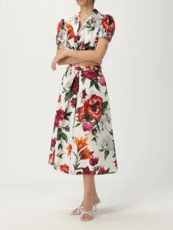 Camicia cropped Dolce & Gabbana in cotone con stampa floreale