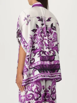 Camicia Dolce & Gabbana in seta con stampa Maioliche