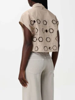 Camicia Dondup in cotone con inserti in macramè