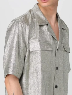 Camicia Dries Van Noten in tessuto lamè