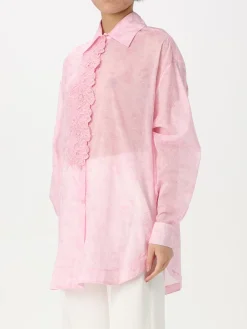 Camicia Ermanno Scervino in cotone con inserti in pizzo