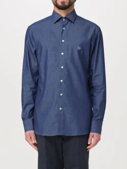 Camicia Etro in cotone con logo ricamato