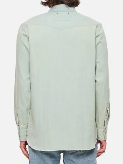 Camicia Golden Goose in denim con strass