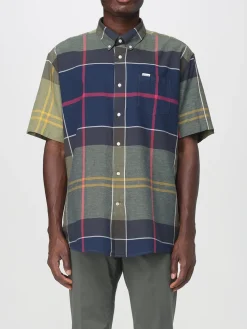 Camicia in cotone e lino tartan Barbour