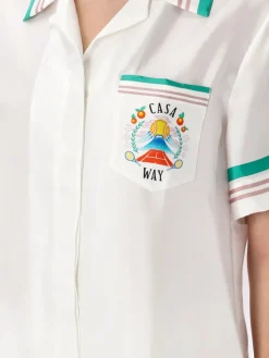 Camicia in seta stampata Casablanca