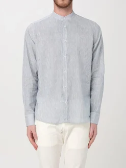 Camicia Manuel Ritz in cotone e lino a righe