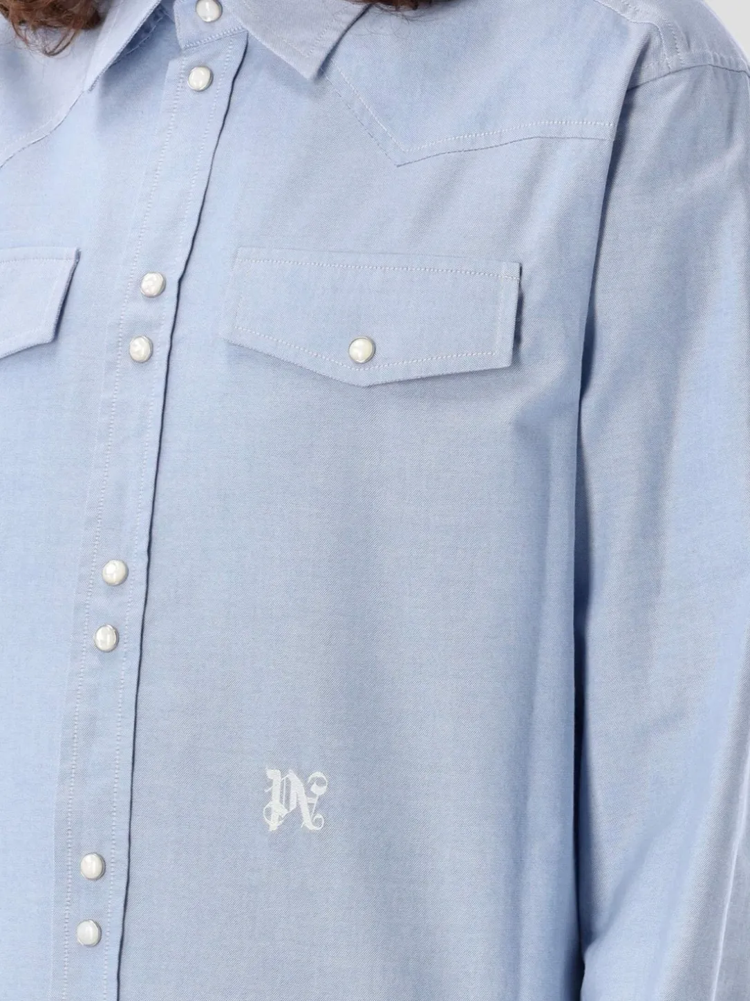 Camicia Palm Angels in popeline di cotone con logo